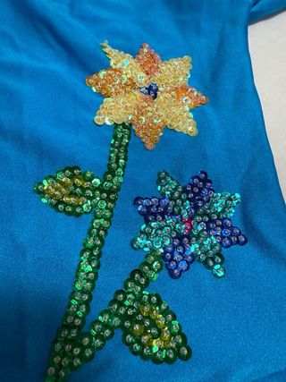 Maillot Gimnasia Flores Lentejuelas 10-12 Años