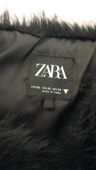Chaleco Zara Negro Peludo