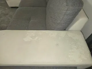 Sofá chaiselongue tela beige y gris