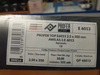 Caja de electrodos de soldadura Proferbde Rutilo