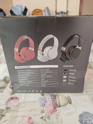 Auriculares Inalámbricos Rojos + Cables