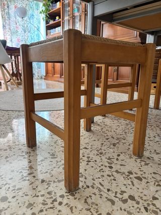 Mesa de cocina extensible con 6 taburetes