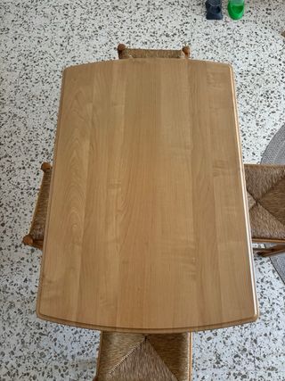 Mesa de cocina extensible con 6 taburetes