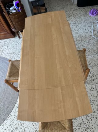 Mesa de cocina extensible con 6 taburetes