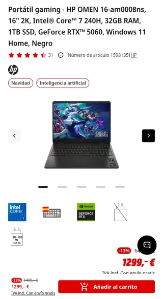 HP Omen 16 (2025) RTX 5060 32GB RAM