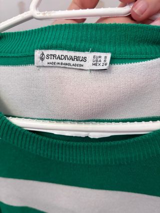 Jersey Stradivarius rayas verde y blanco