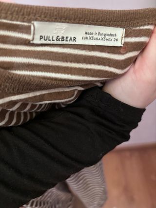 Camiseta Pull&Bear rayas marrones y blancas