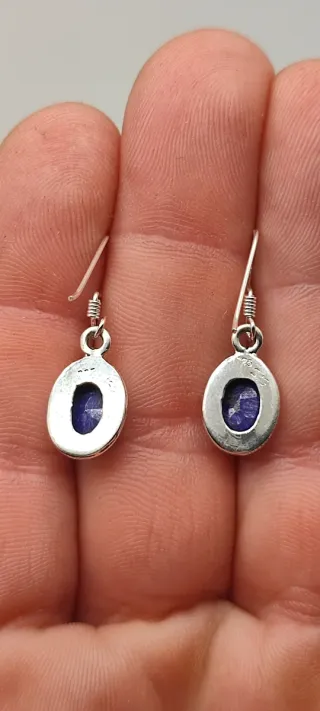 Pendientes de Plata y Zafiro Azul.