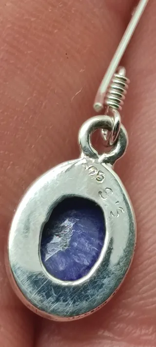 Pendientes de Plata y Zafiro Azul.