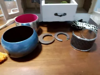 Armario Joyero Madera Blanco y Dorado