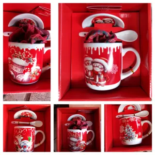 Set 5 Tazze Natalizie con Strofinaccio