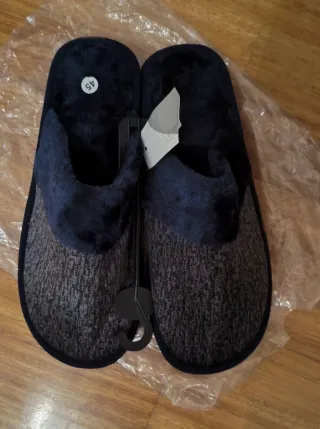 Zapatillas de casa azul y gris talla 45