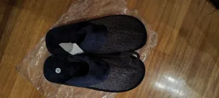 Zapatillas de casa azul y gris talla 45