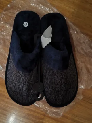 Zapatillas de casa azul y gris talla 45