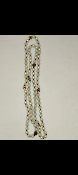 Collar Perlas Bimba y Lola Dorado y Blanco