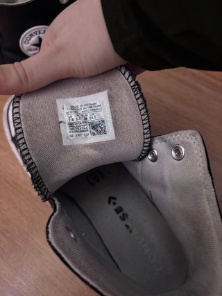 Converse Alta Cuero Negras Sin Cordones Talla 38