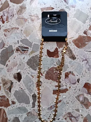 Collana Nuvola Acciaio Dorata