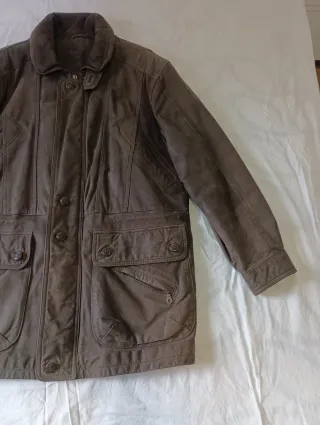 Abrigo vintage piel marrón XXL