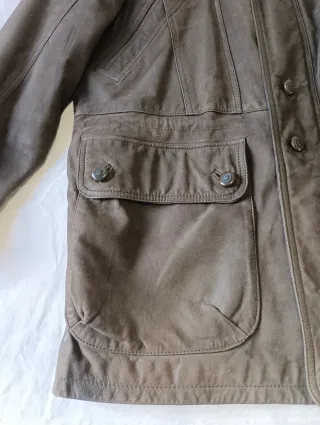 Abrigo vintage piel marrón XXL