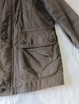 Abrigo vintage piel marrón XXL