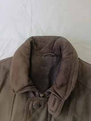 Abrigo vintage piel marrón XXL