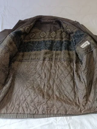 Abrigo vintage piel marrón XXL