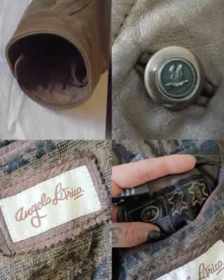 Abrigo vintage piel marrón XXL