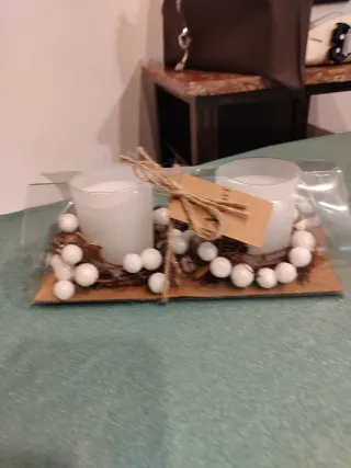 Set 2 Candele Natale Decorate