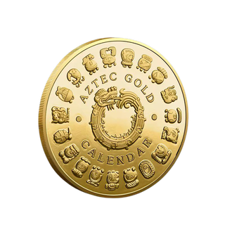 MONEDA DE COLECCIÓN AZTECA + EXPOSITOR