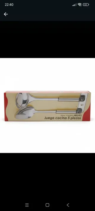 Juego 5 Utensilios Cocina Acero Inox