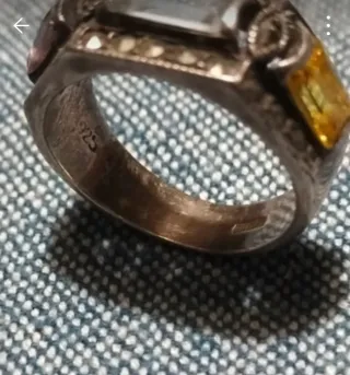 Anello vintage in argento 925, con pietre