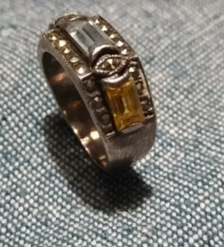 Anello vintage in argento 925, con pietre