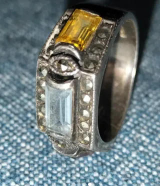 Anello vintage in argento 925, con pietre