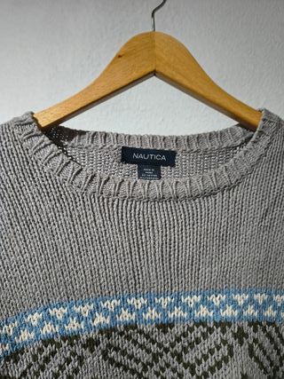Jersey Náutica Vintage Fair Isle Gris