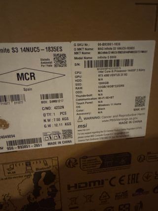 PC MSI Gaming RTX 4060 ( Sin disco duro)