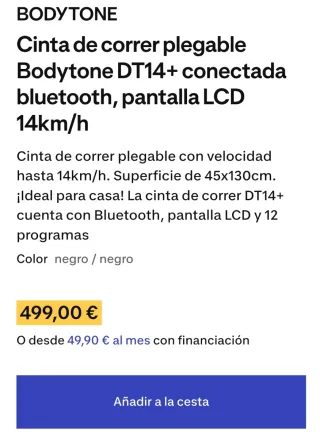 Cinta de correr BODYTONE DT4