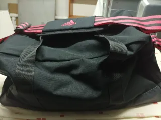 Maleta Adidas Negra y Rosa Mujer