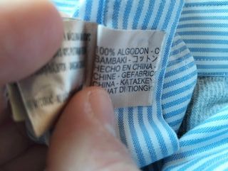 Camisa hombre Massimo Dutti rayas azul coderas L