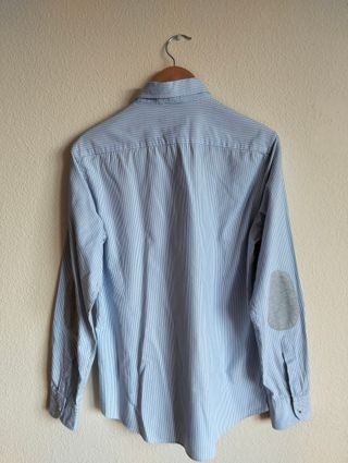 Camisa hombre Massimo Dutti rayas azul coderas L