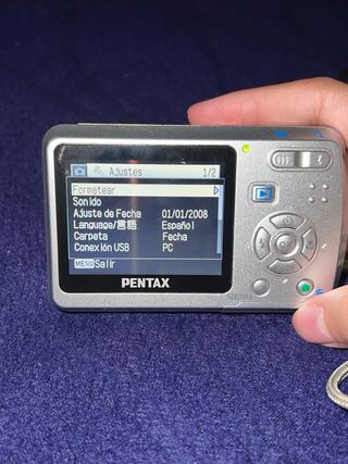 Cámara Pentax Optio E50 8.1MP Plata, con funda