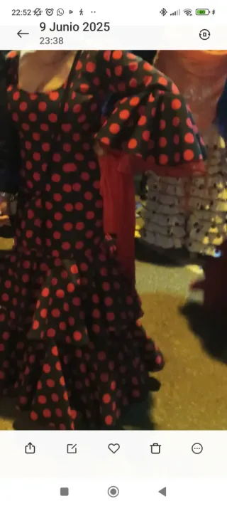 Traje de flamenca lunares rojo y negro