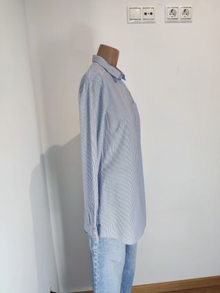 Camisa de rayas azul mujer Massimo Dutti