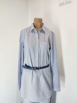 Camisa de rayas azul mujer Massimo Dutti