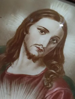 Quadro in legno marrone e oro