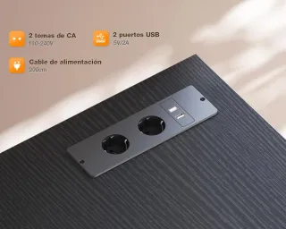 Escritorio Esquinero Negro 126x80