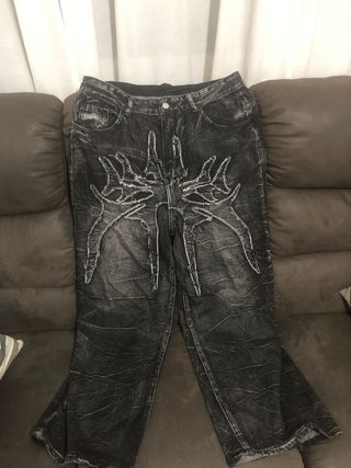 Pantalones Jeans Y2K Hip Hop Grises