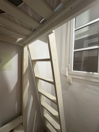 Cama litera matrimonial madera blanca