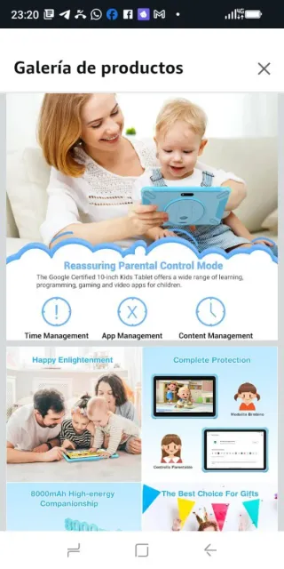 Tablet M323 Rosa 36GB Android 15