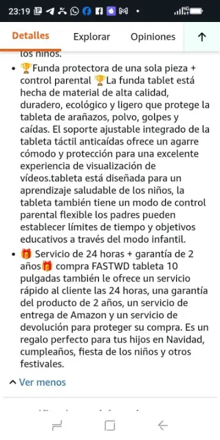 Tablet M323 Rosa 36GB Android 15