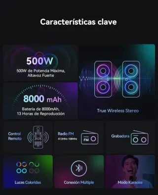 Karaoke GREEN KEEPER con 2 Micrófonos